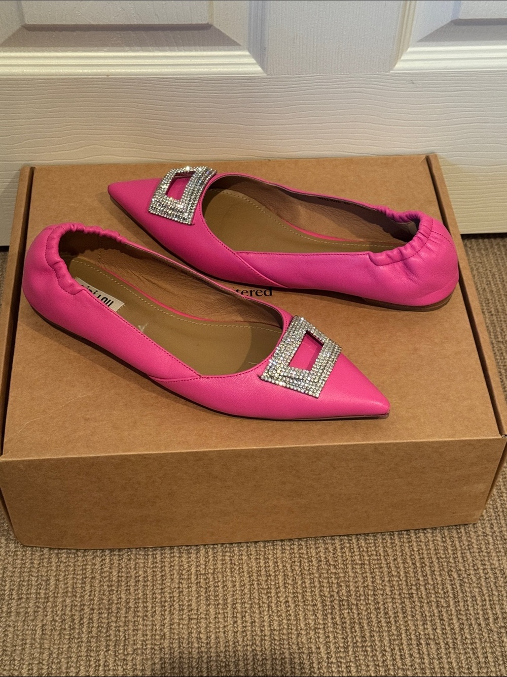 BiBi Lou Embellished Flats in hot Pink